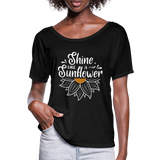 Sunflower - Frauen T-Shirt mit Fledermausärmeln von Bella + Canvas - Schwarz