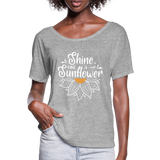 Sunflower - Frauen T-Shirt mit Fledermausärmeln von Bella + Canvas - Grau meliert