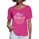 Sunflower - Frauen T-Shirt mit Fledermausärmeln von Bella + Canvas - Fuchsiarot