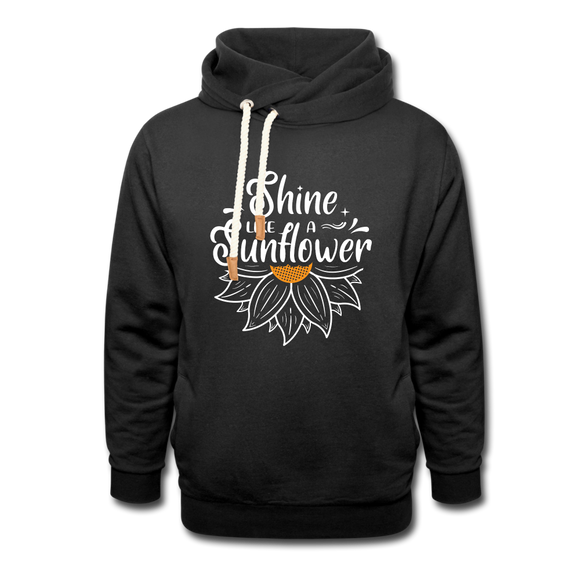 Sunflower - Frauen Schalkragen Hoodie - Schwarz