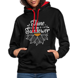 Sunflower - Frauen Kontrast-Hoodie - Schwarz/Rot