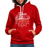 Sunflower - Frauen Kontrast-Hoodie - Rot/Weiß