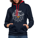 Sunflower - Frauen Kontrast-Hoodie - Navy/Rot