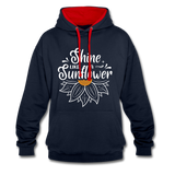 Sunflower - Frauen Kontrast-Hoodie - Navy/Rot