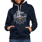 Sunflower - Frauen Kontrast-Hoodie - Navy/Grau meliert