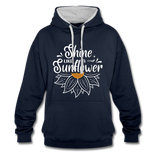 Sunflower - Frauen Kontrast-Hoodie - Navy/Grau meliert