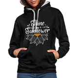 Sunflower - Frauen Kontrast-Hoodie - Schwarz/Grau meliert