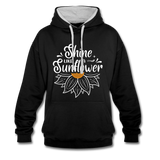 Sunflower - Frauen Kontrast-Hoodie - Schwarz/Grau meliert