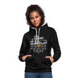 Sunflower - Frauen Kontrast-Hoodie - Schwarz/Grau meliert