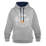 Sunflower - Frauen Kontrast-Hoodie - Grau meliert/Navy