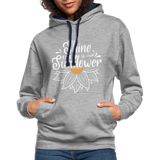 Sunflower - Frauen Kontrast-Hoodie - Grau meliert/Navy