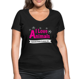 Animals - Frauen Bio-T-Shirt mit V-Ausschnitt von Stanley & Stella - Schwarz