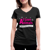 Animals - Frauen Bio-T-Shirt mit V-Ausschnitt von Stanley & Stella - Schwarz