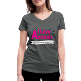 Animals - Frauen Bio-T-Shirt mit V-Ausschnitt von Stanley & Stella - Anthrazit