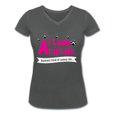 Animals - Frauen Bio-T-Shirt mit V-Ausschnitt von Stanley & Stella - Anthrazit