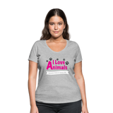 Animals - Frauen Bio-T-Shirt mit V-Ausschnitt von Stanley & Stella - Grau meliert