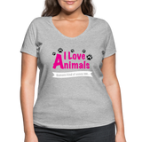 Animals - Frauen Bio-T-Shirt mit V-Ausschnitt von Stanley & Stella - Grau meliert