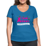 Animals - Frauen Bio-T-Shirt mit V-Ausschnitt von Stanley & Stella - Pfauenblau