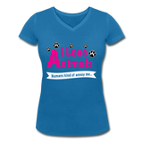 Animals - Frauen Bio-T-Shirt mit V-Ausschnitt von Stanley & Stella - Pfauenblau