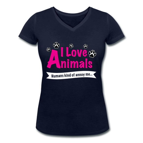 Animals - Frauen Bio-T-Shirt mit V-Ausschnitt von Stanley & Stella - Navy