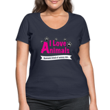 Animals - Frauen Bio-T-Shirt mit V-Ausschnitt von Stanley & Stella - Navy