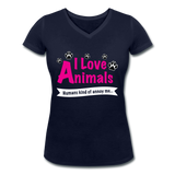 Animals - Frauen Bio-T-Shirt mit V-Ausschnitt von Stanley & Stella - Navy