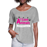 Animals - Frauen T-Shirt mit Fledermausärmeln von Bella + Canvas - Grau meliert