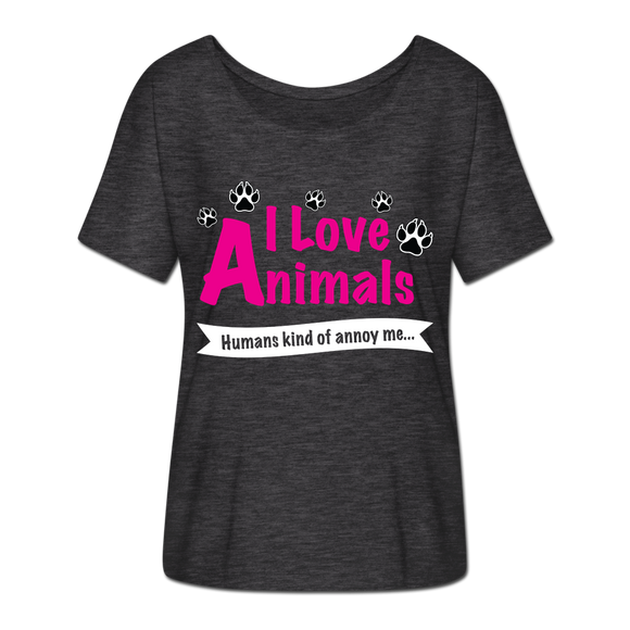 Animals - Frauen T-Shirt mit Fledermausärmeln von Bella + Canvas - Anthrazit