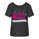 Animals - Frauen T-Shirt mit Fledermausärmeln von Bella + Canvas - Anthrazit