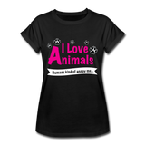 Animals - Frauen Oversize T-Shirt - Schwarz