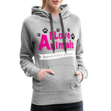 Animals - Frauen Premium Hoodie - Grau meliert