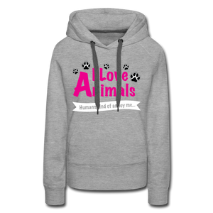 Animals - Frauen Premium Hoodie - Grau meliert