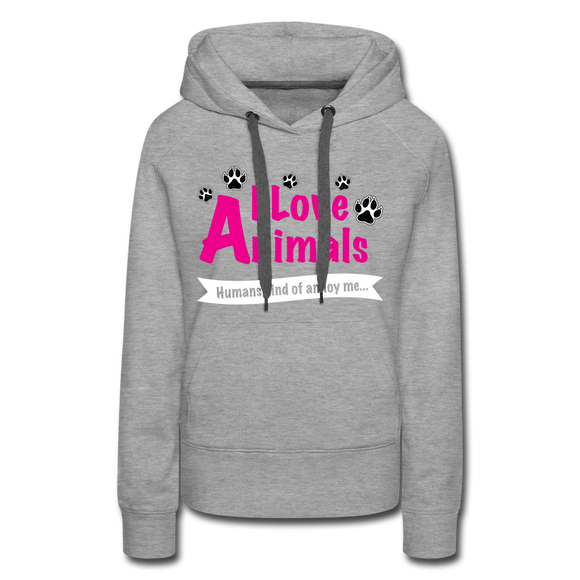 Animals - Frauen Premium Hoodie - Grau meliert