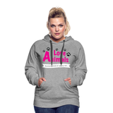 Animals - Frauen Premium Hoodie - Grau meliert