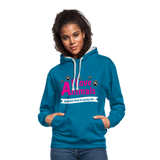 Animals - Frauen Kontrast-Hoodie - Pfauenblau/Grau meliert