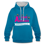 Animals - Frauen Kontrast-Hoodie - Pfauenblau/Grau meliert