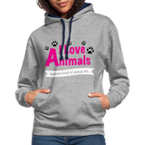 Animals - Frauen Kontrast-Hoodie - Grau meliert/Navy