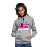 Animals - Frauen Kontrast-Hoodie - Grau meliert/Navy