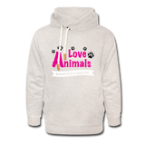 Animals - Frauen Schalkragen Hoodie - Beige meliert