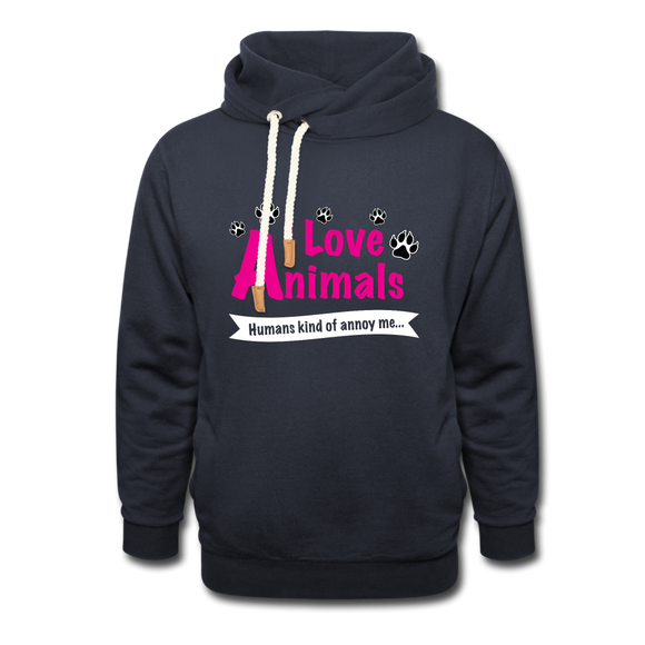 Animals - Frauen Schalkragen Hoodie - Navy