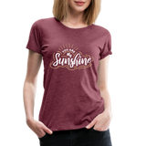 Sunshine - Frauen Premium T-Shirt - Bordeauxrot meliert