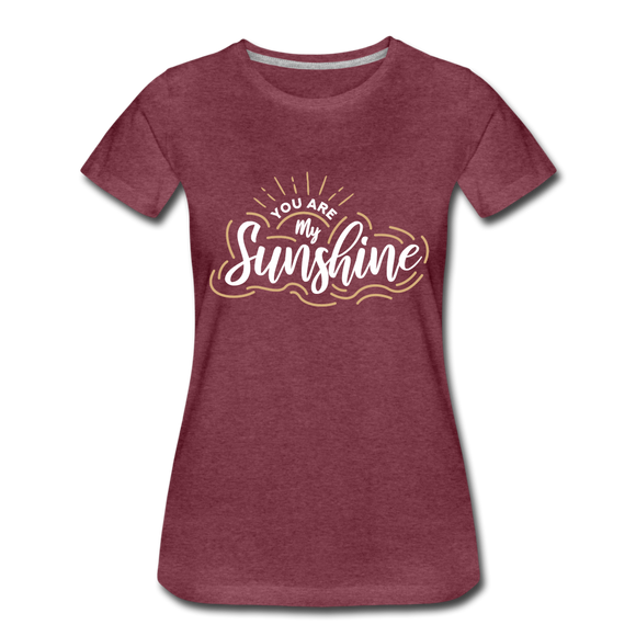 Sunshine - Frauen Premium T-Shirt - Bordeauxrot meliert