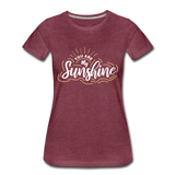 Sunshine - Frauen Premium T-Shirt - Bordeauxrot meliert