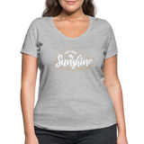 Sunshine - Frauen Bio-T-Shirt mit V-Ausschnitt von Stanley & Stella - Grau meliert