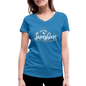 Sunshine - Frauen Bio-T-Shirt mit V-Ausschnitt von Stanley & Stella - Pfauenblau