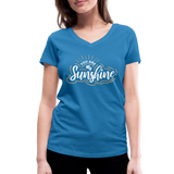 Sunshine - Frauen Bio-T-Shirt mit V-Ausschnitt von Stanley & Stella - Pfauenblau