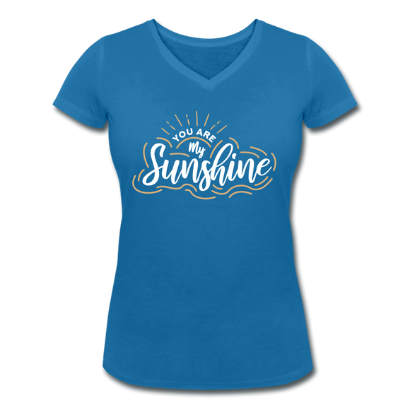 Sunshine - Frauen Bio-T-Shirt mit V-Ausschnitt von Stanley & Stella - Pfauenblau