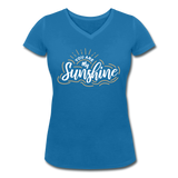 Sunshine - Frauen Bio-T-Shirt mit V-Ausschnitt von Stanley & Stella - Pfauenblau