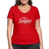 Sunshine - Frauen Bio-T-Shirt mit V-Ausschnitt von Stanley & Stella - Rot