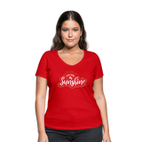 Sunshine - Frauen Bio-T-Shirt mit V-Ausschnitt von Stanley & Stella - Rot